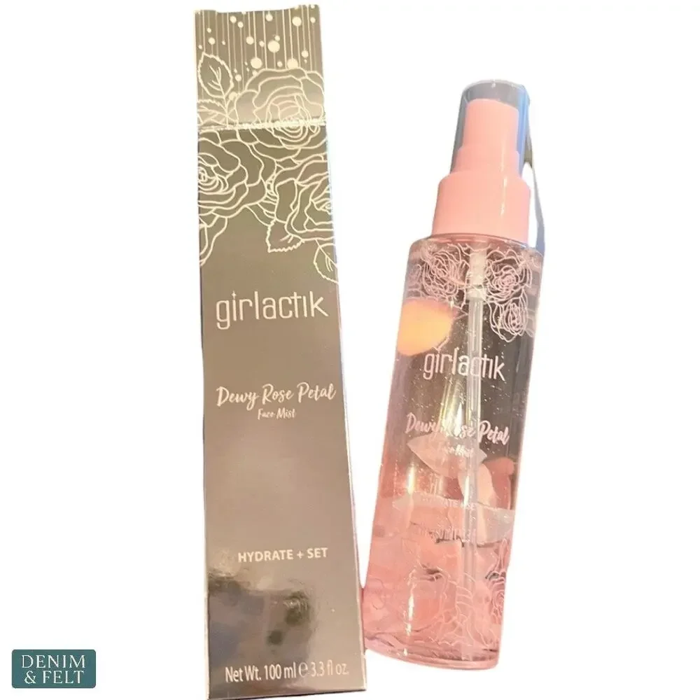 NEW Girlactik Rose Petal Dewy Face Mist Hydrating Makeup Setting‎ Spray Glowy